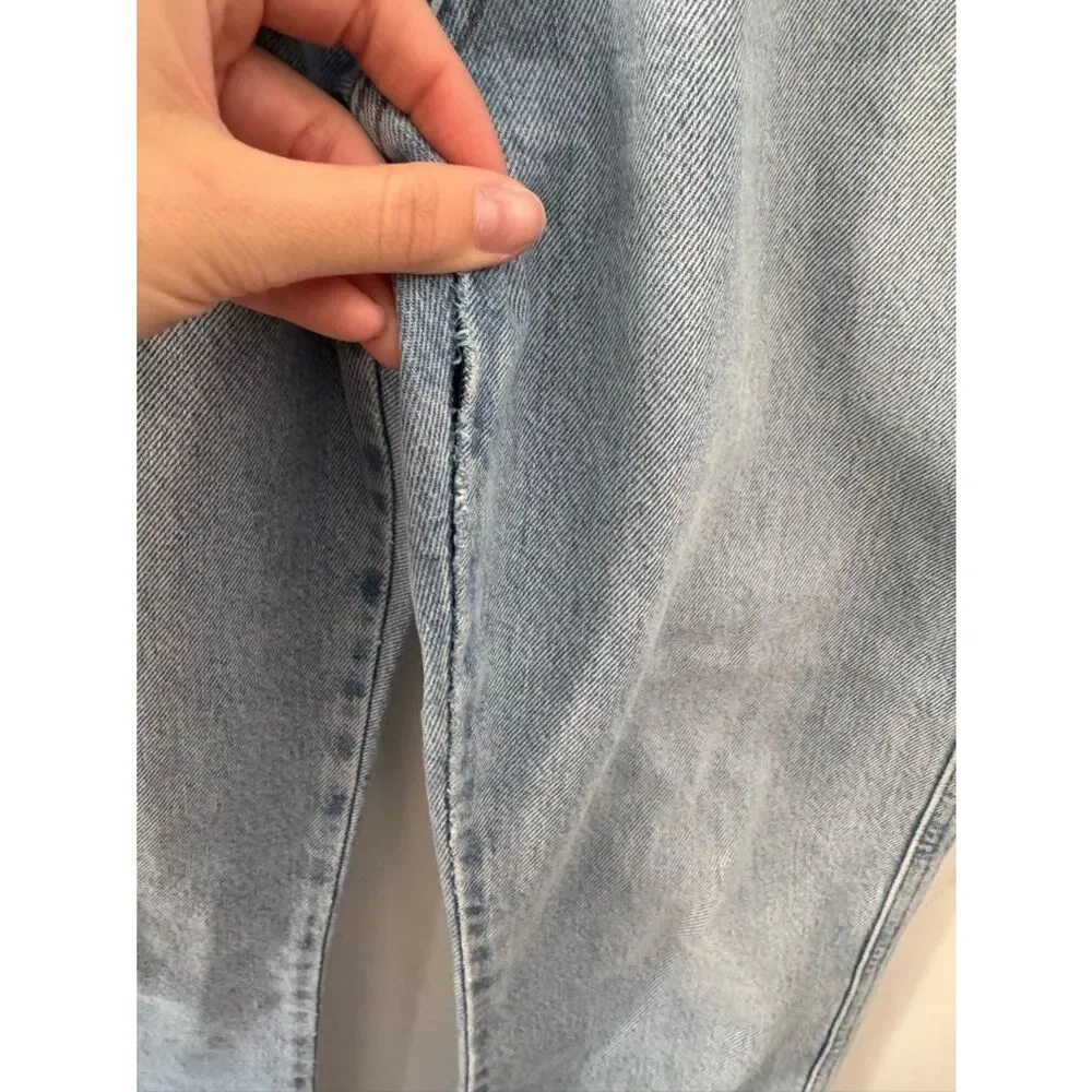 AGOLDE High-Rise Straight Leg Jeans in Light Blue 25
